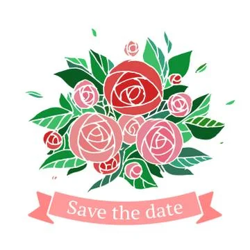 Save the date card Stock Illustration