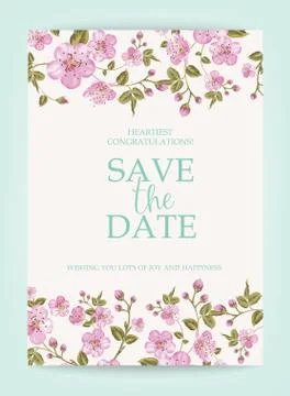 Save the date card. Stock Illustration