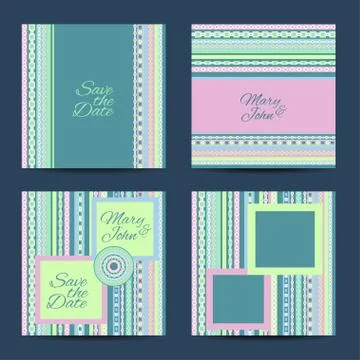 Save the date card set Stock Illustration