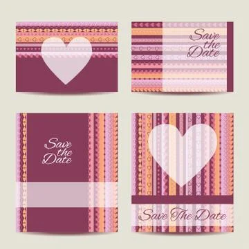 Save the date card set Stock Illustration