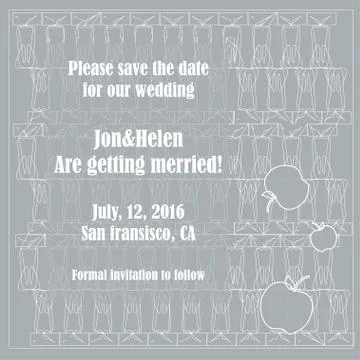 Save the date card template Stock Illustration