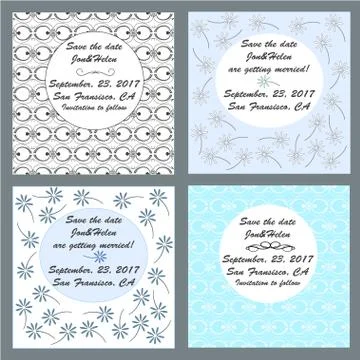 Save the date card template Stock Illustration