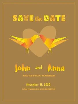 Save the Date Card template. Stock Illustration