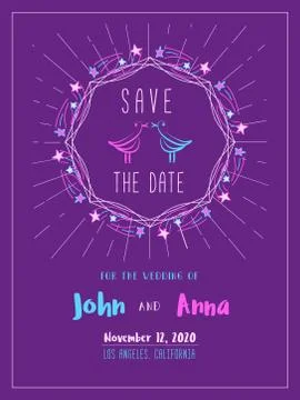 Save the Date Card template. Stock Illustration