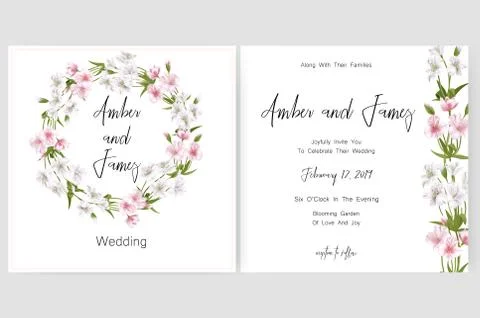 Save the date card, wedding invitation, greeting card with beautiful Illustrazione stock