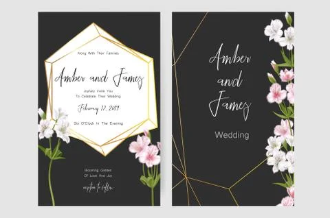 Save the date card, wedding invitation, greeting card with beautiful Stock Illustration