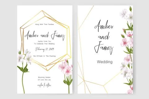 Save the date card, wedding invitation, greeting card with beautiful Stock Illustration