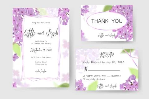 Save the date card, wedding invitation, greeting card with beautiful flowers and Stock Illustration