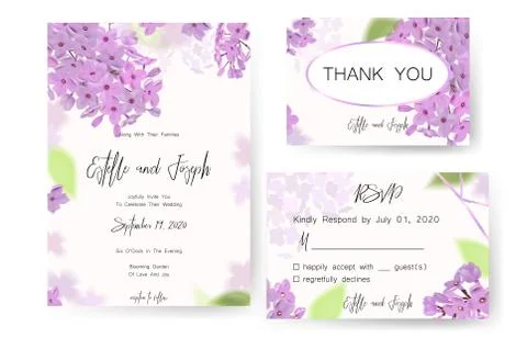Save the date card, wedding invitation, greeting card with beautiful flowers and Stock Illustration