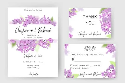 Save the date card, wedding invitation, greeting card with beautiful flowers and Stock Illustration