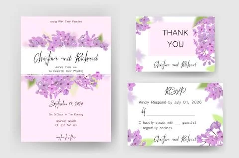 Save the date card, wedding invitation, greeting card with beautiful flowers and Stock Illustration