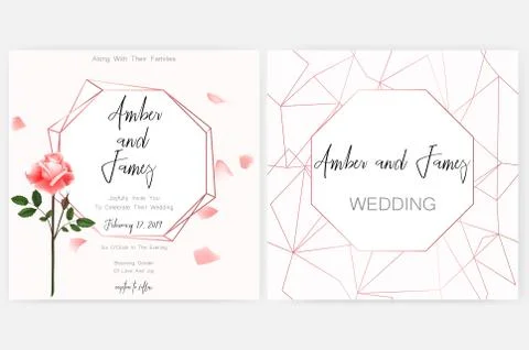 Save the date card, wedding invitation, greeting card with beautiful flowers and Stock Illustration