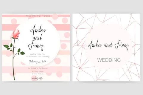 Save the date card, wedding invitation, greeting card with beautiful flowers and Stock Illustration