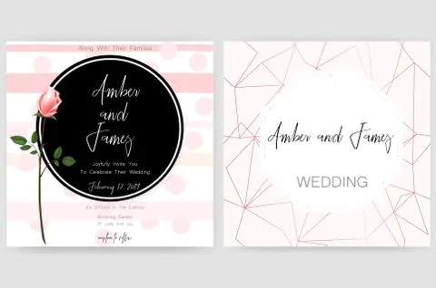 Save the date card, wedding invitation, greeting card with beautiful flowers and Stock Illustration