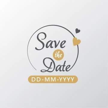 Save the Date Circluar Logo in modern style for wedding and Engagement Stock Illustration