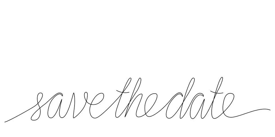 Save the date - continues line quote. Vector stock illustration isolated on Stock Illustration