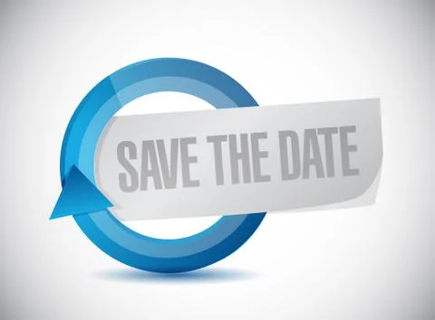 Save the date cycle illustration design Stock Illustration