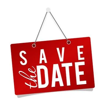 Save the Date Door Sign. Vector. Stock Illustration