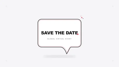 Save the date global virtual event animated speech bubble for digital marke.. Stock Footage 344855710