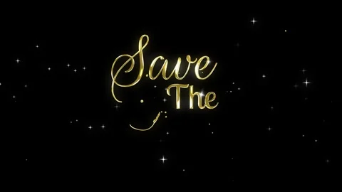 Save the date gold animated lettering text save the date wedding marriage g.. Stock Footage 279550464