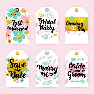 Save the Date Greeting Gift Labels Stock Illustration