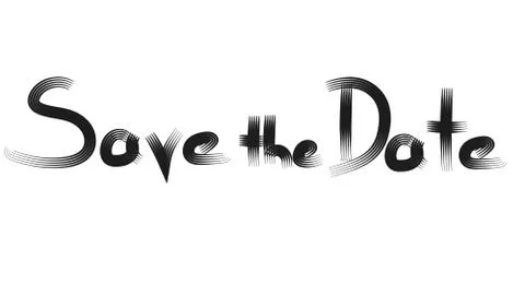 Save the Date hand drawing on white background template texture Illustrazione stock
