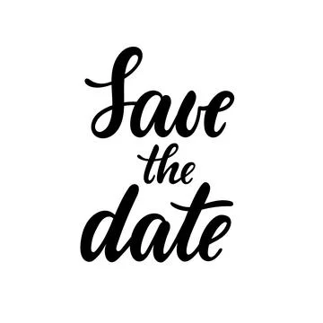Save the date. Hand drawn creative calligraphy, brush pen lettering. design.. Stock Illustration