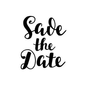 Save the Date Hand lettering Stock Illustration