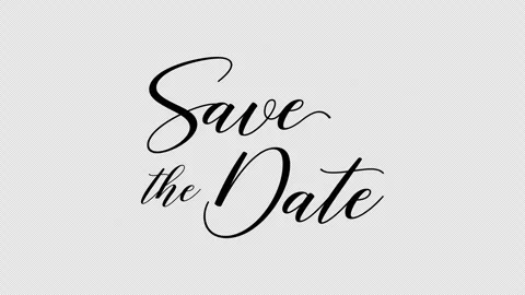 Save the Date Handwriting animation text with black and blue colors Stock Footage 313842914