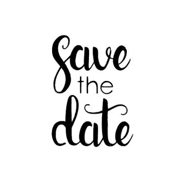 Save the Date handwritten lettering Stock Illustration