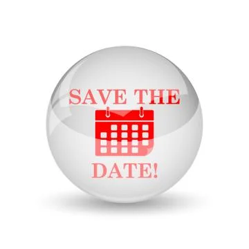 Save the date icon. internet button on white background.. Illustrazione stock