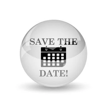 Save the date icon. Internet button on white background. Stock Illustration
