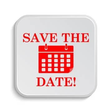 Save the date icon. Internet button on white background.. Stock Illustration