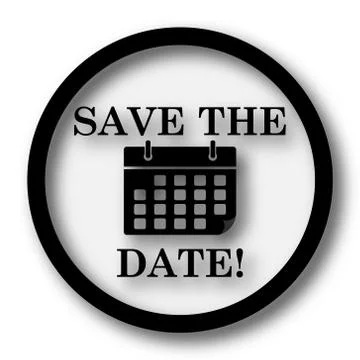Save the date icon. Internet button on white background.. Stock Illustration