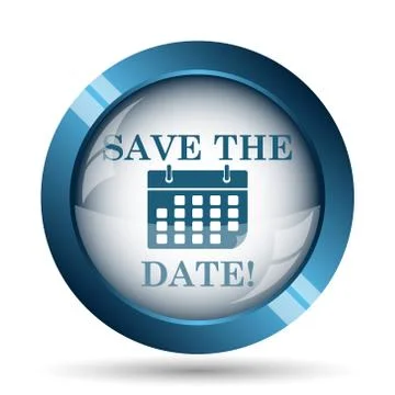Save the date icon. Internet button on white background.. Stock Illustration