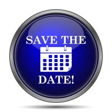 Save the date icon. Internet button on white background.. Stock Illustration