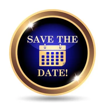 Save the date icon. Internet button on white background.. Stock Illustration