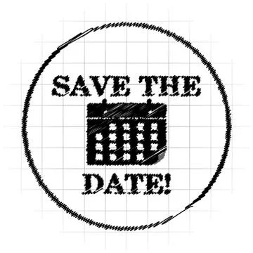 Save the date icon. Internet button on white background.. Stock Illustration