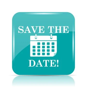 Save the date icon. Internet button on white background.. Stock Illustration