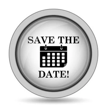 Save the date icon. Internet button on white background.. Stock Illustration