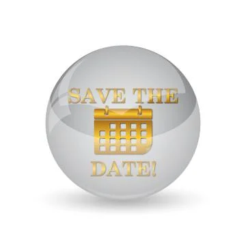 Save the date icon. Internet button on white background. . Stock Illustration