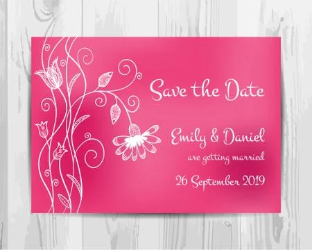 Save the date invitation card. Stock Illustration