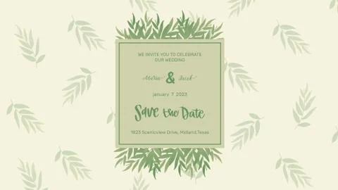 Save The Date invitation card Stock Illustration