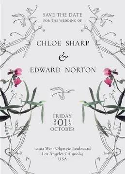 Save the date invitation Stock Illustration