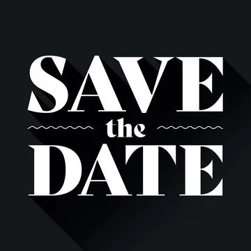 Save the Date invitation lettering Illustrazione stock