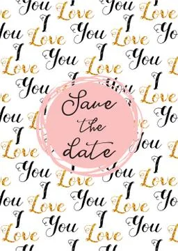 Save the date invitation template Stock Illustration