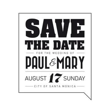 Save the date invitation wedding Stock Illustration