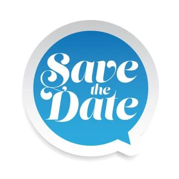 Save the date label bubble Illustrazione stock