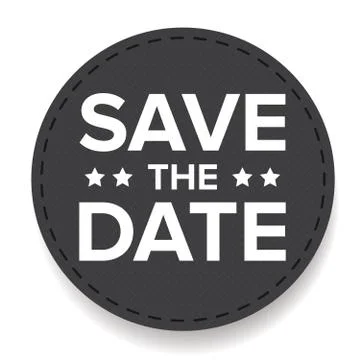 Save the Date label vector Stock Illustration