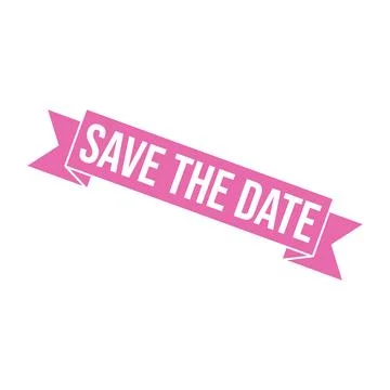 Save the Date Letter Rubber Stamp Vector Template Stock Illustration